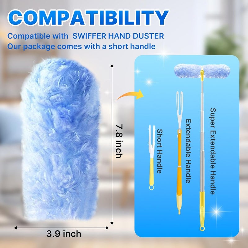 BEVAUEG Duster Refill for Swiffer Duster, 30 Count Heavy Duty Duster Refills with 1 Handle, 360 Dusters Refills Kit with 4X Microfibers, Disposable Dusters for Swiffer Duster Extended Handle for Cleaning - Image 2